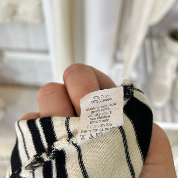 J Crew Women's Size S Cream & Black Button Back Fit & Flare Striped Dress #0301 - Picture 9 of 12